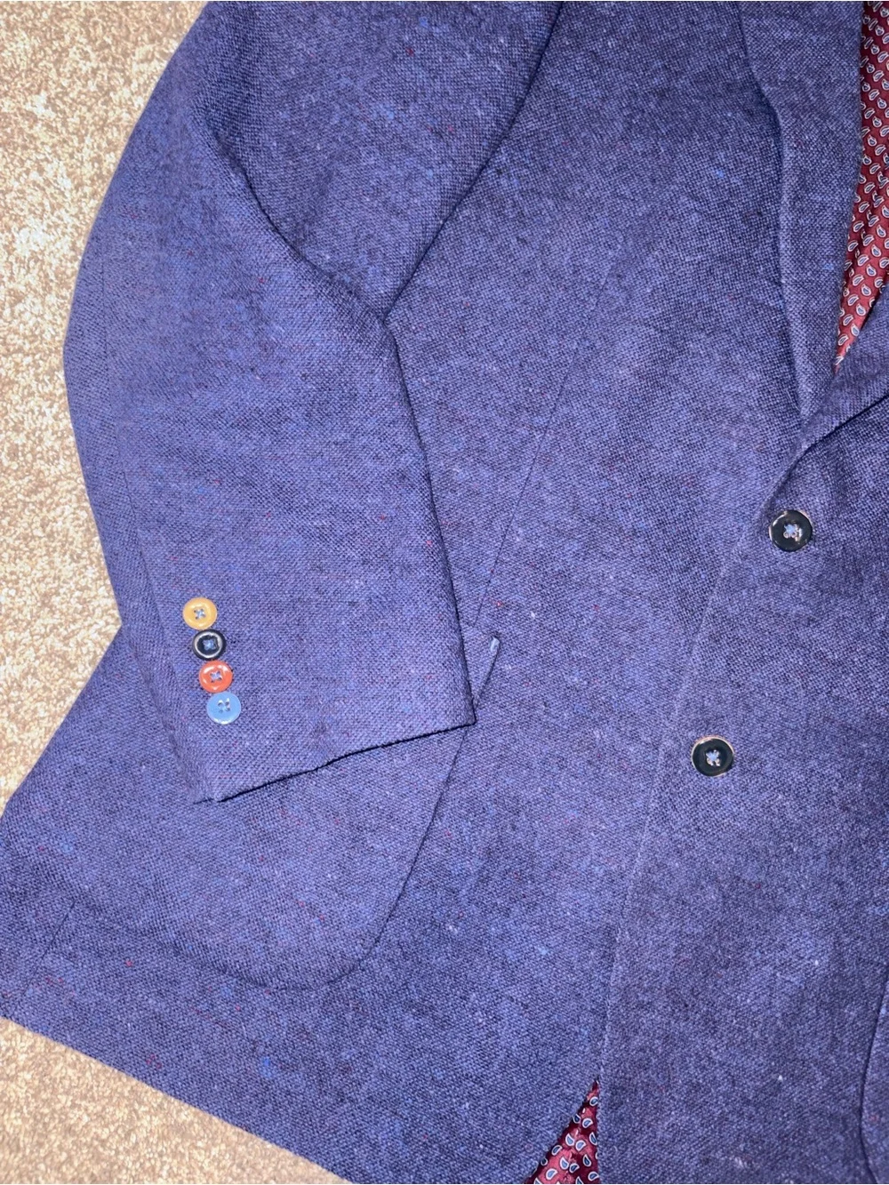 Tweed Renoir artwear blazer sports coat 44 navy